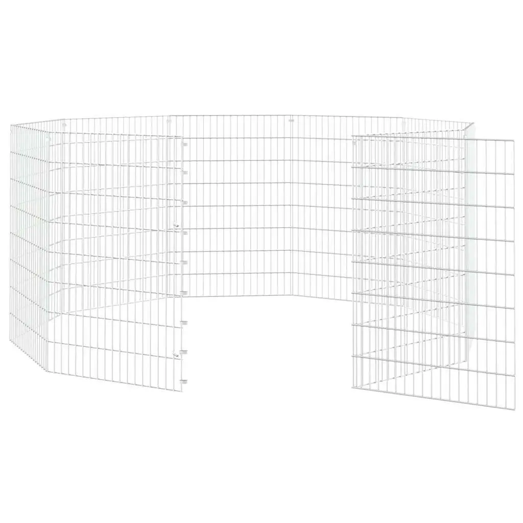 Small Animal Enclosure 10-Panel Pet Pen Rabbit Guinea Pig Run Playpen Silver