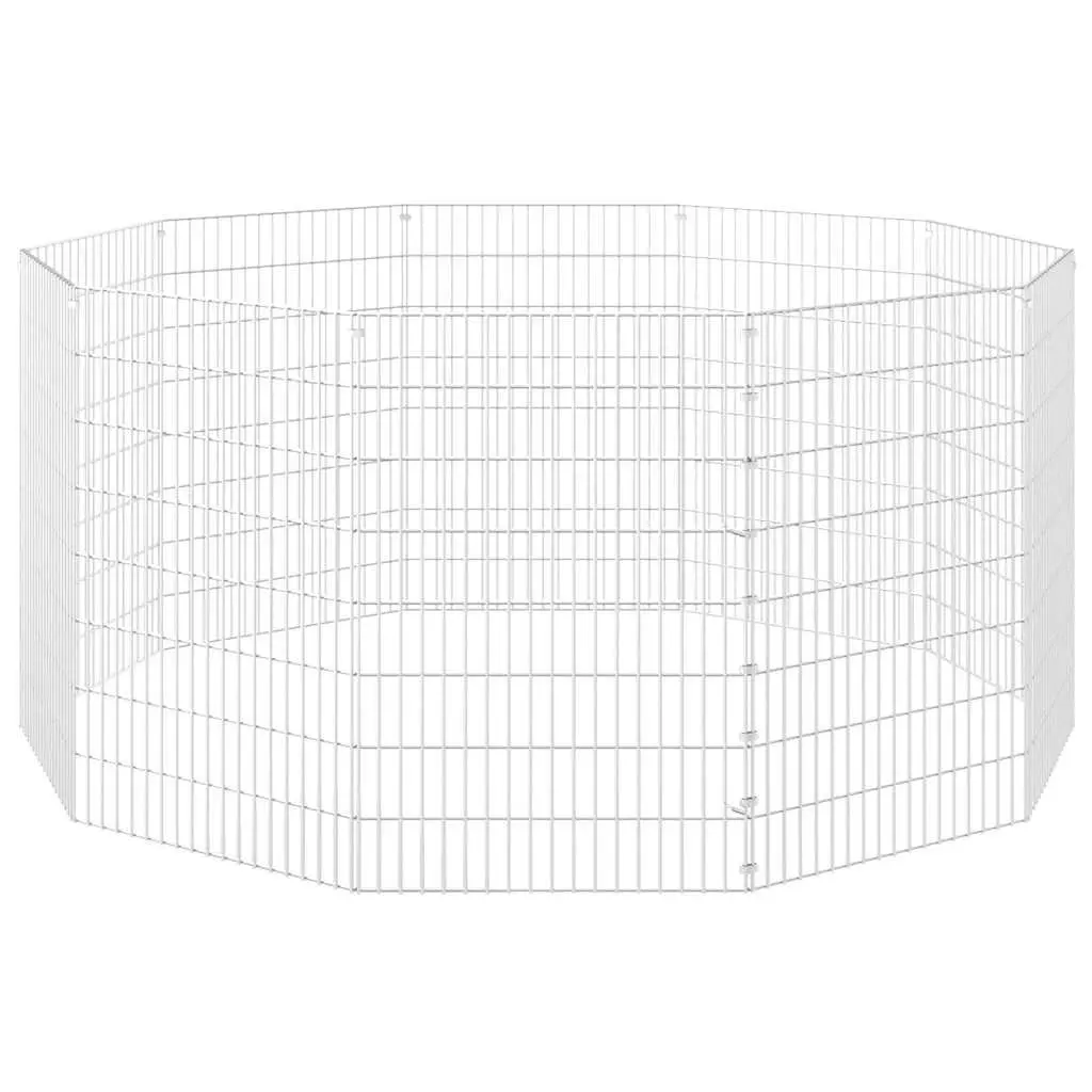 Small Animal Enclosure 10-Panel Pet Pen Rabbit Guinea Pig Run Playpen Silver