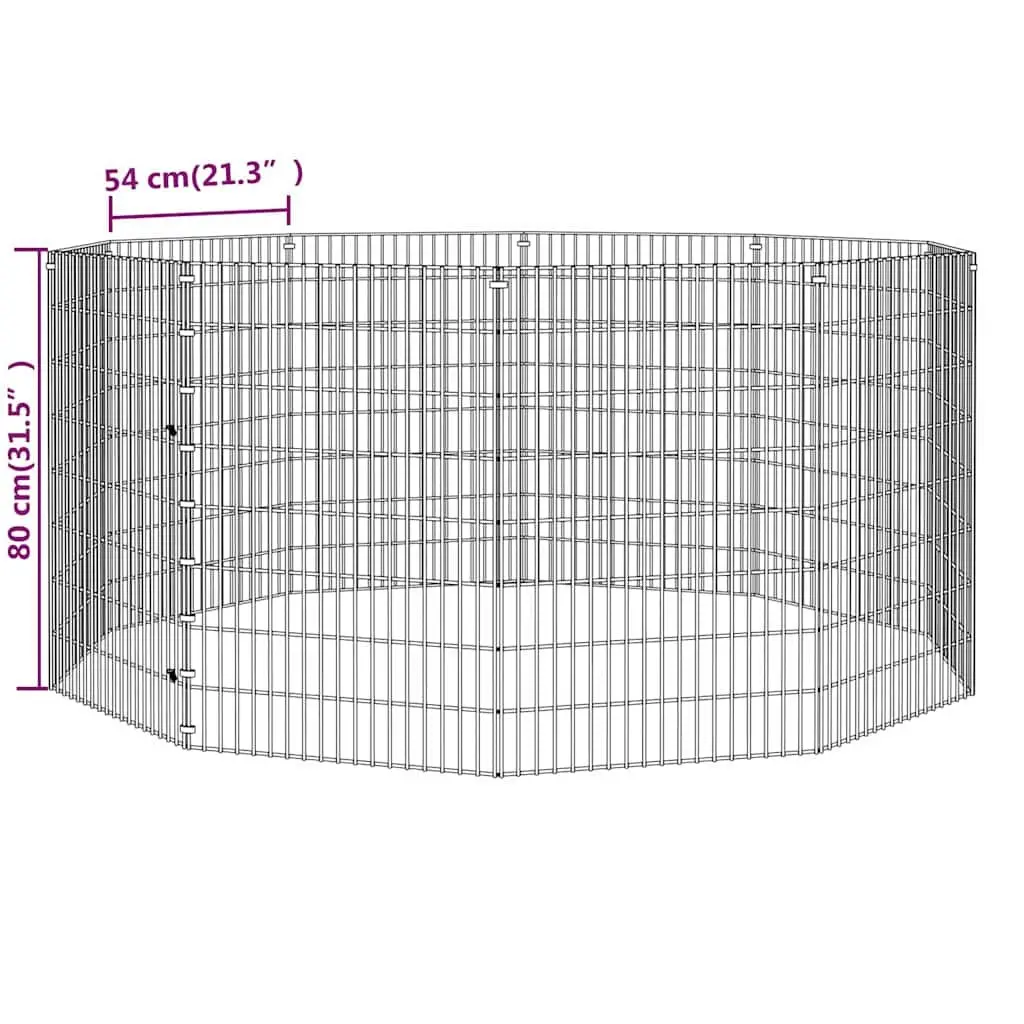 Small Animal Enclosure 10-Panel Pet Pen Rabbit Guinea Pig Run Playpen Silver