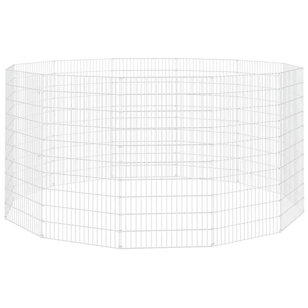 Galvanised Iron 12-Panel Pet Run Playpen for Small Animals