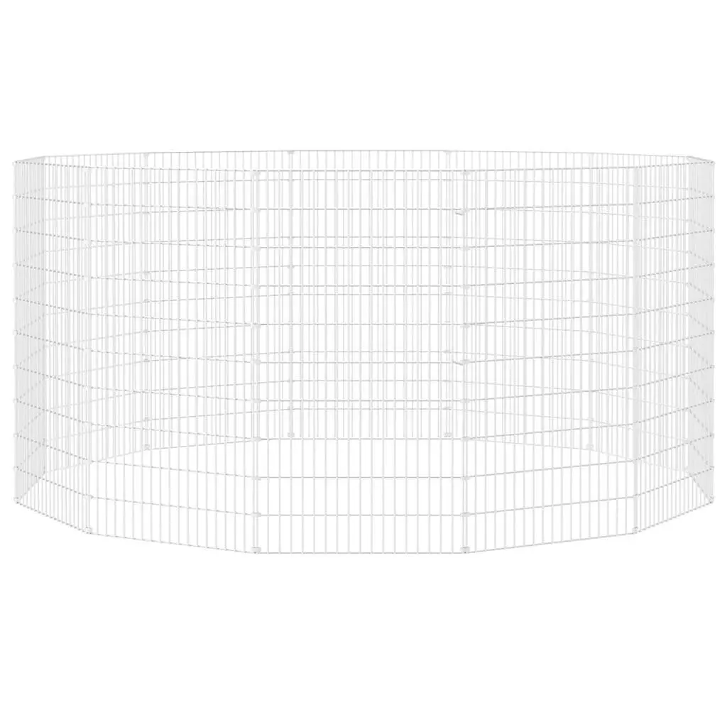 Galvanised Iron 12-Panel Pet Run Playpen for Small Animals