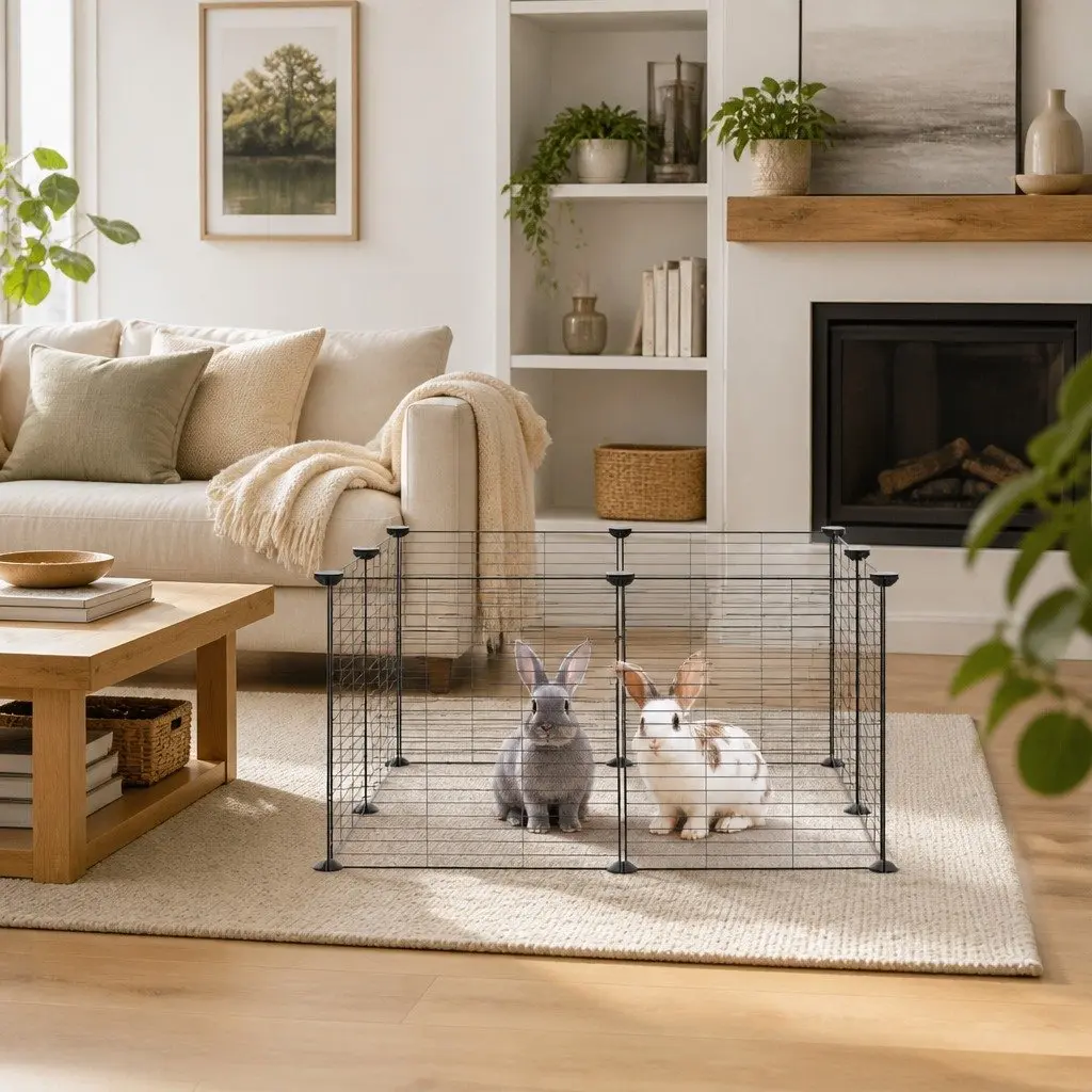 8-Panel Pet Cage Powder-coated Steel 70x70x35 cm Black