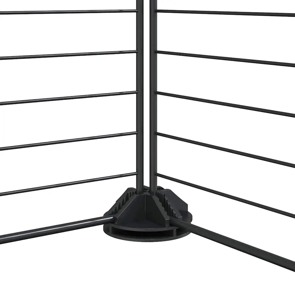 8-Panel Pet Cage Powder-coated Steel 70x70x35 cm Black