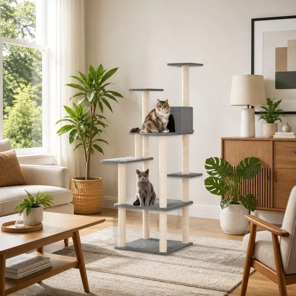 Multi-Level Cat Tree with Sisal Scratching Posts
