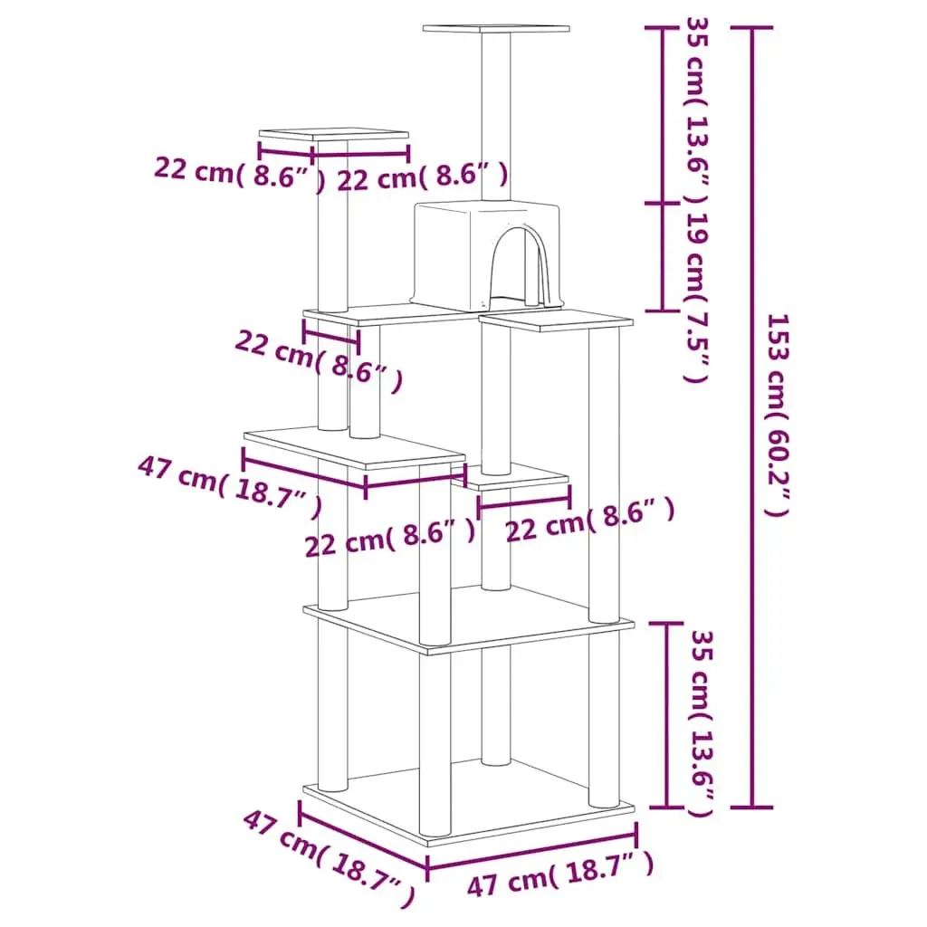Multi-Level Cat Tree with Sisal Scratching Posts