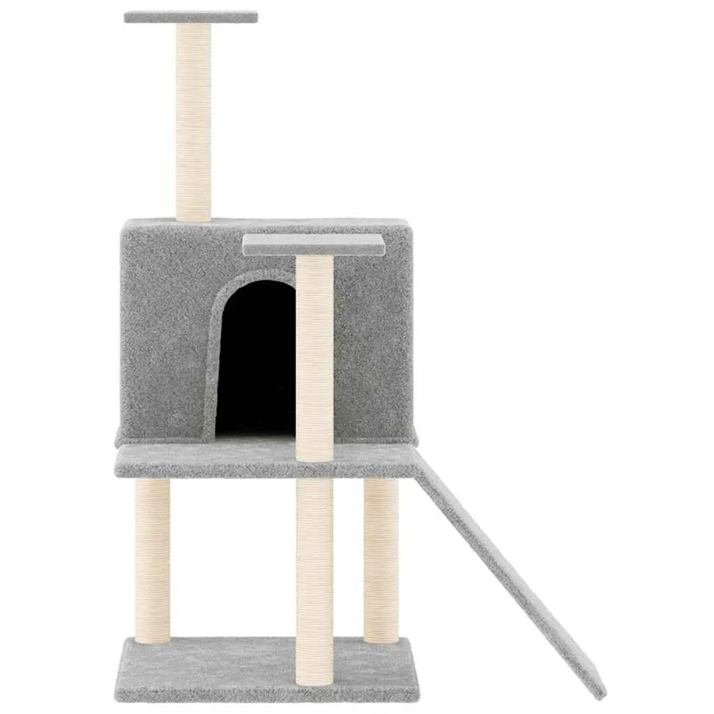 Grey Cat Tree with Durable Sisal Posts 109cm