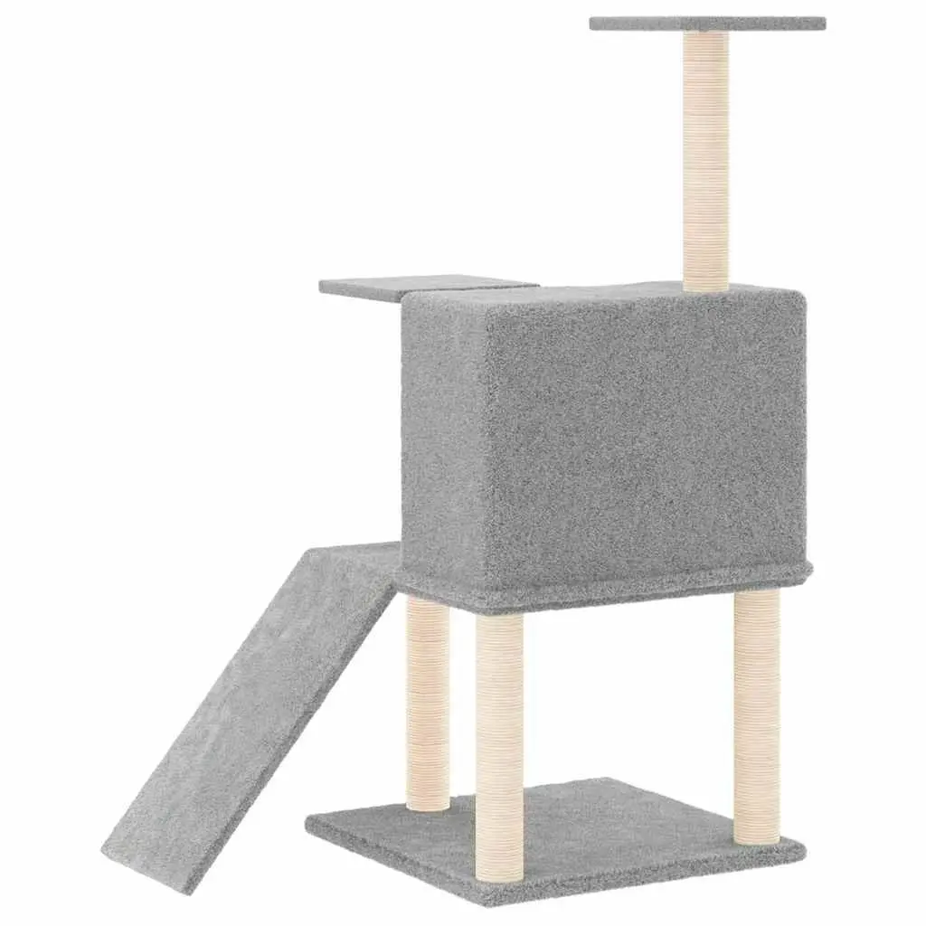 Grey Cat Tree with Durable Sisal Posts 109cm