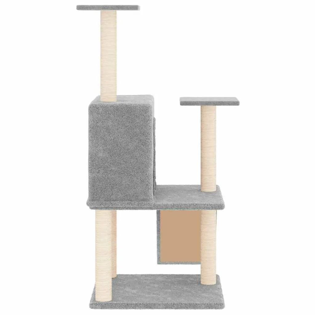 Grey Cat Tree with Durable Sisal Posts 109cm