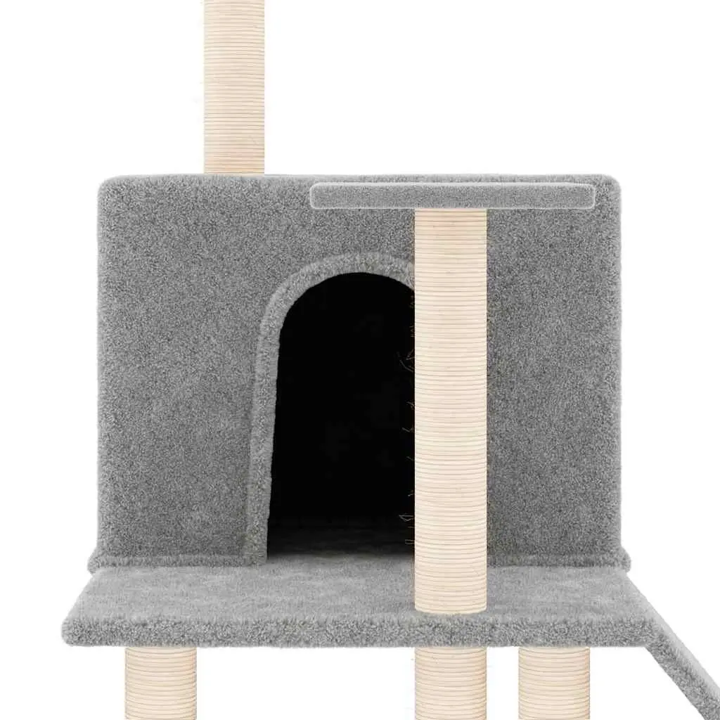 Grey Cat Tree with Durable Sisal Posts 109cm