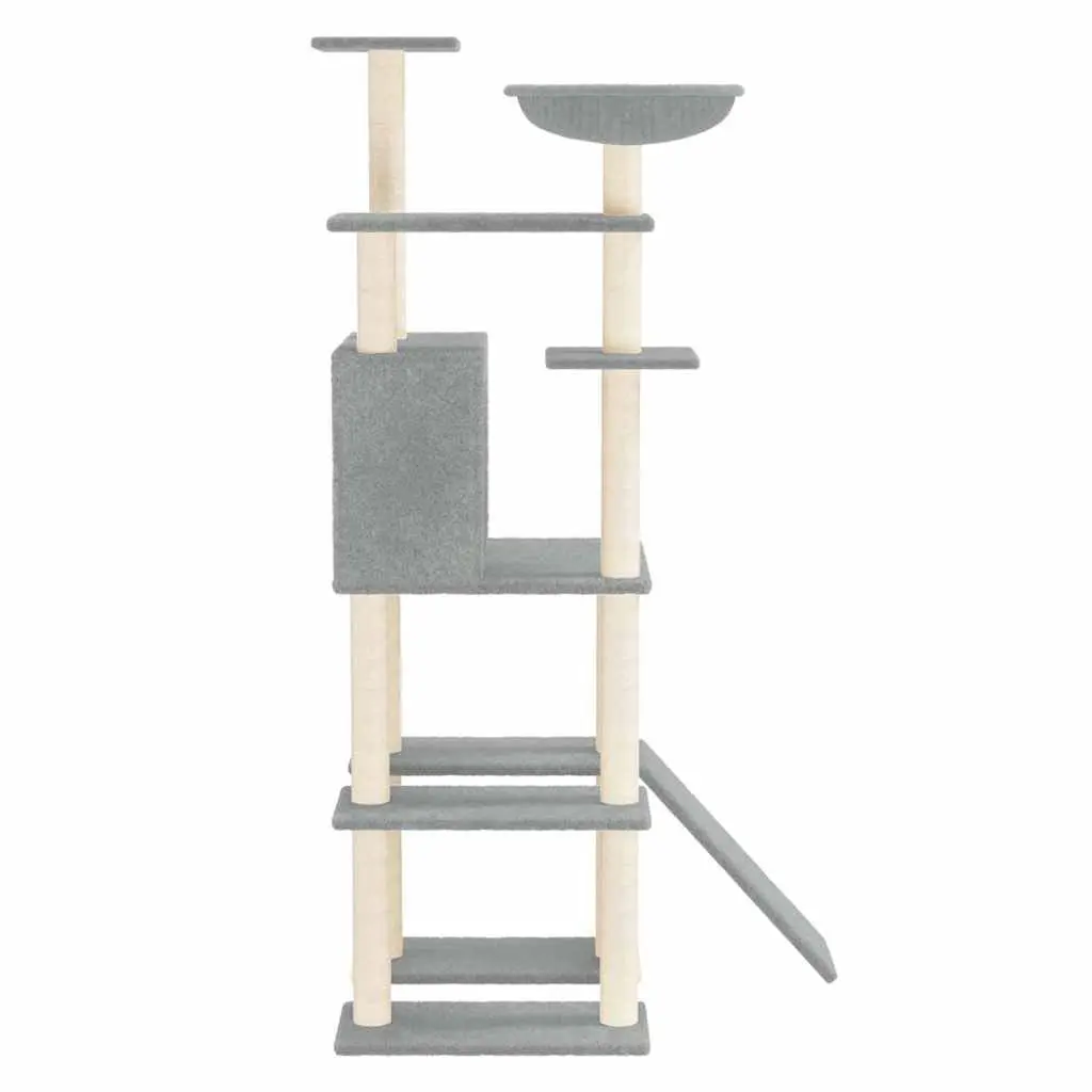 Grey Cat Tree with Sisal Scratching Posts