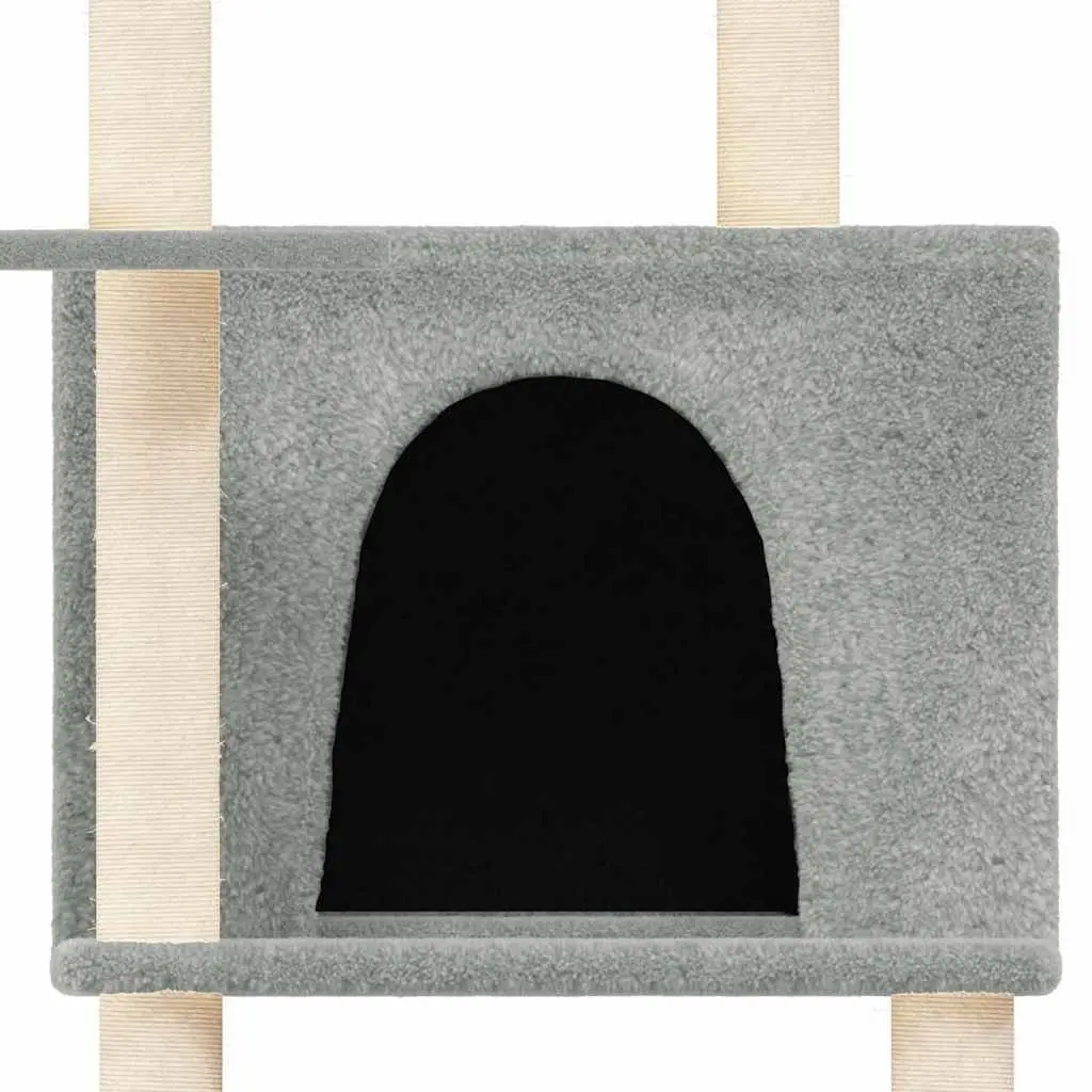Grey Cat Tree with Sisal Scratching Posts
