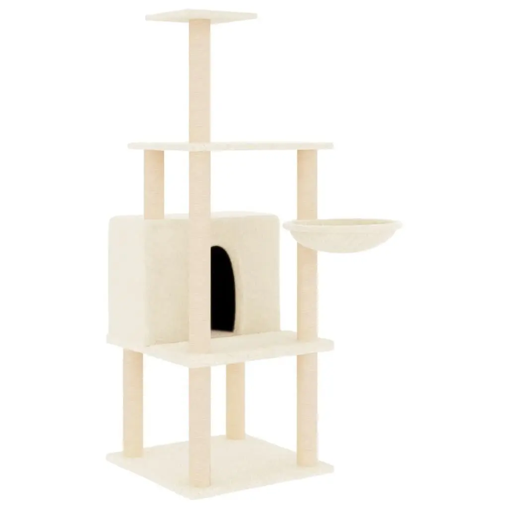 Multi-Level Cat Tree with Sisal Posts in Cream