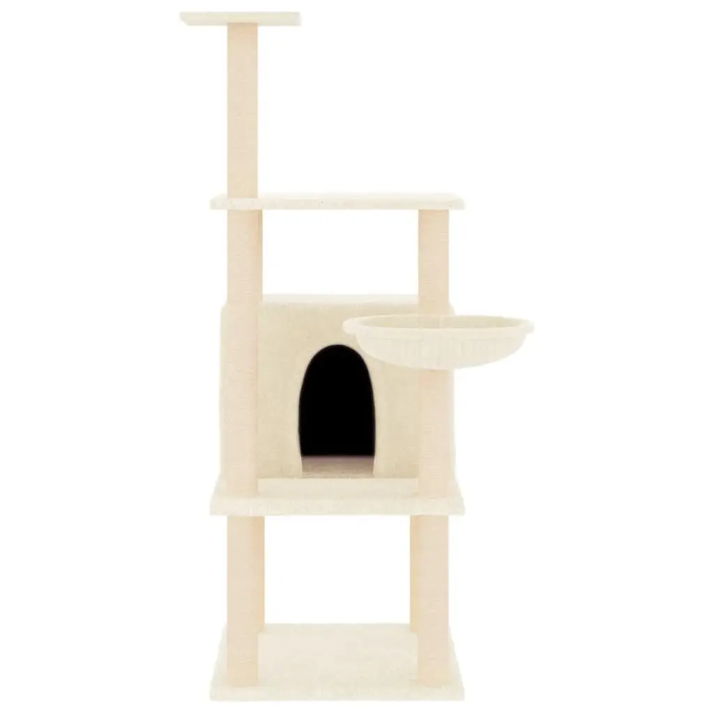 Multi-Level Cat Tree with Sisal Posts in Cream