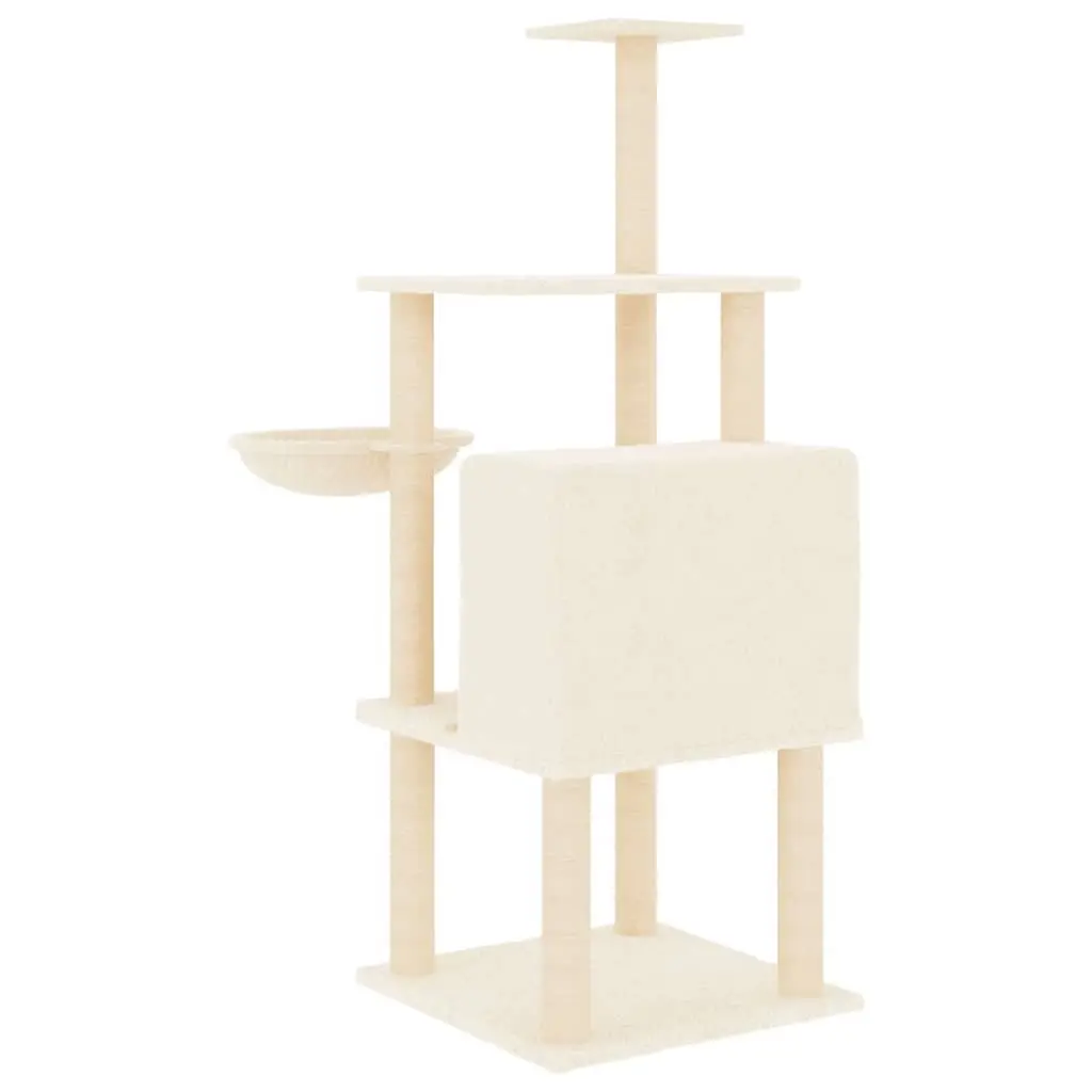 Multi-Level Cat Tree with Sisal Posts in Cream