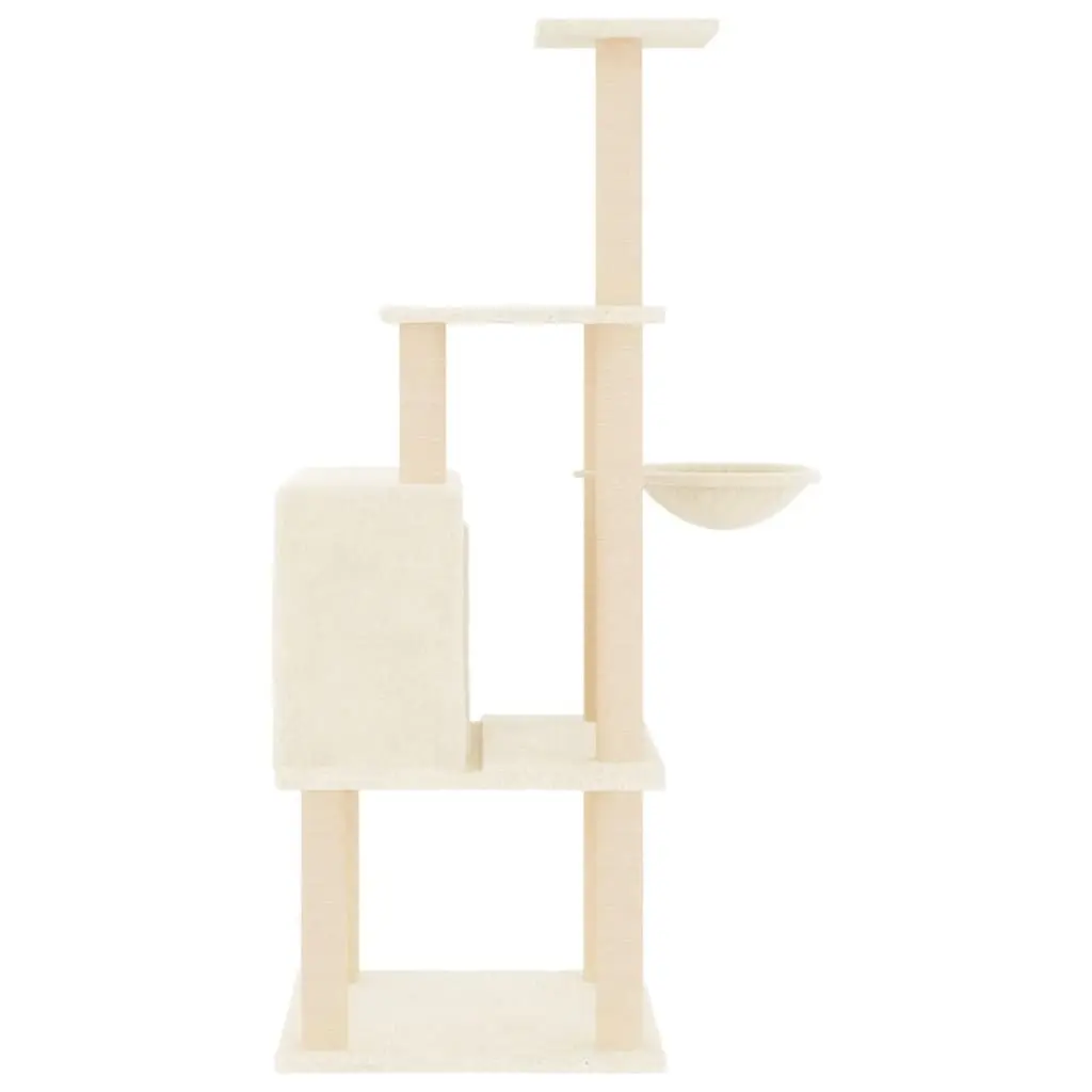 Multi-Level Cat Tree with Sisal Posts in Cream