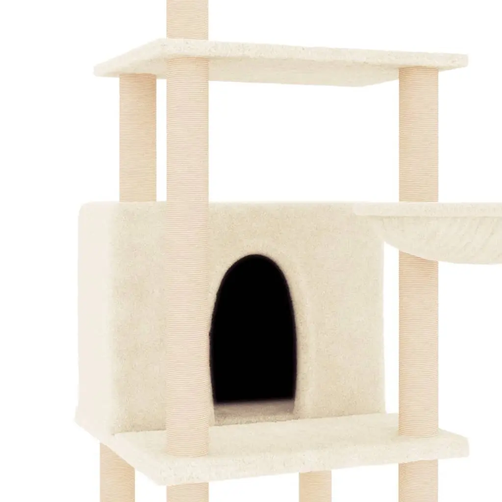 Multi-Level Cat Tree with Sisal Posts in Cream