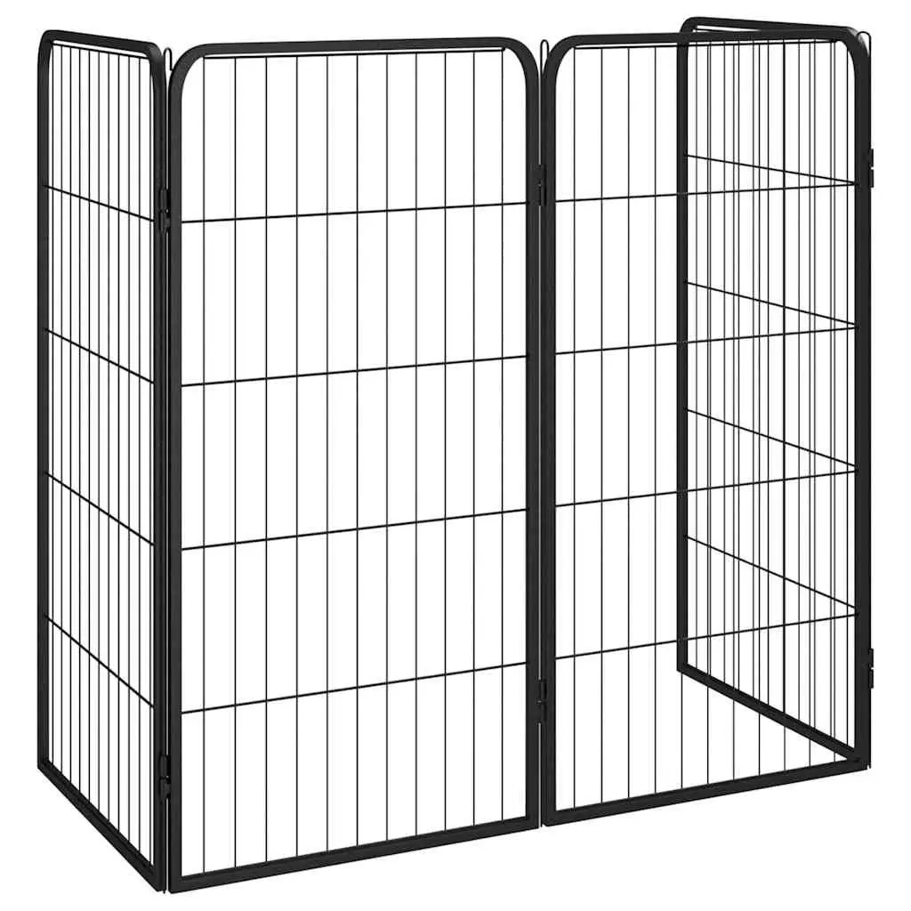 Dog Playpen Powder-coated Steel 50x100 cm Black 4 Panels
