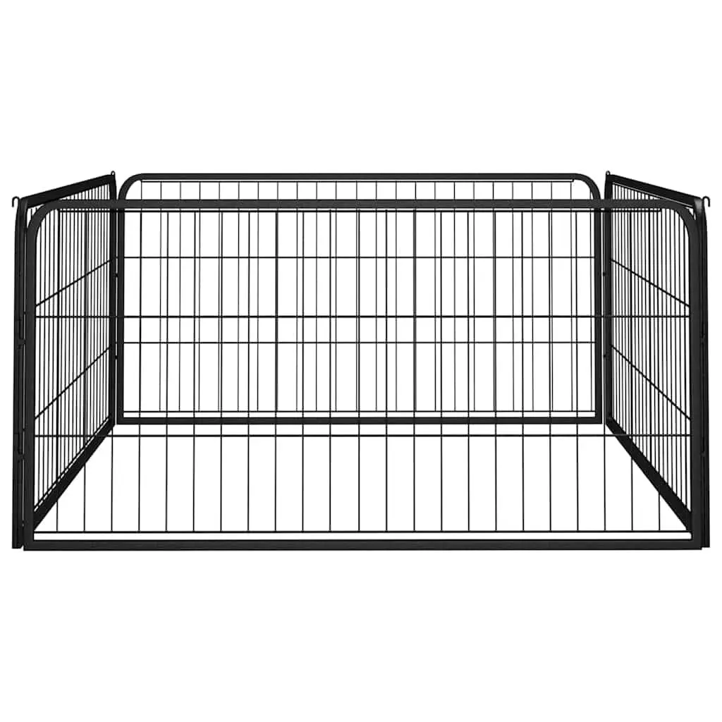 4-Panel Dog Playpen in Black 100x50 cm