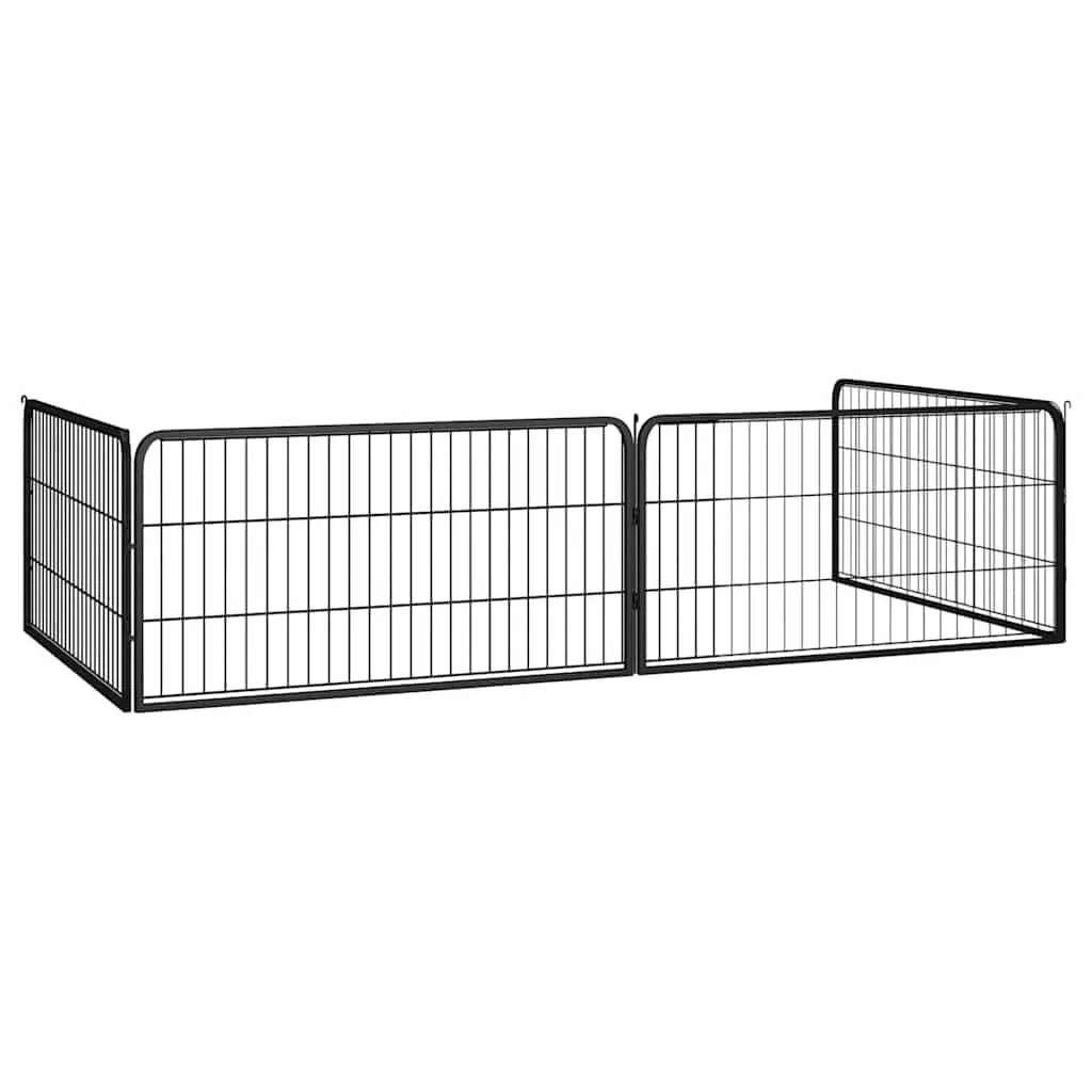 4-Panel Dog Playpen in Black 100x50 cm