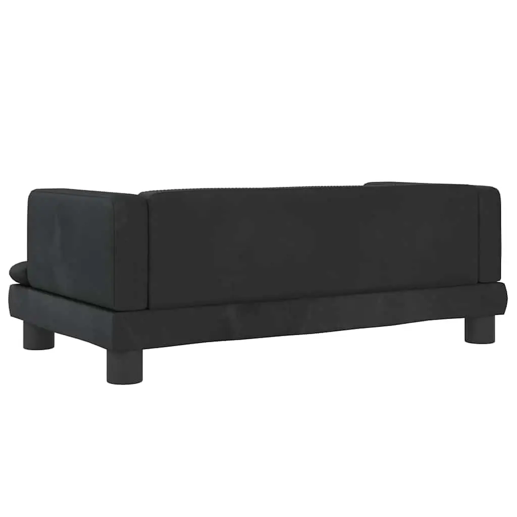 Dog Bed Velvet Black 80x45x30 cm