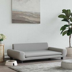 Premium Light Grey Velvet Dog Sofa with Sturdy Frame