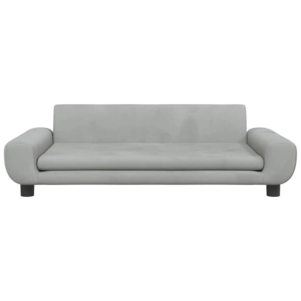Dog Bed Velvet Light Grey 100 x 54 x 33 cm Foam Padded Couch
