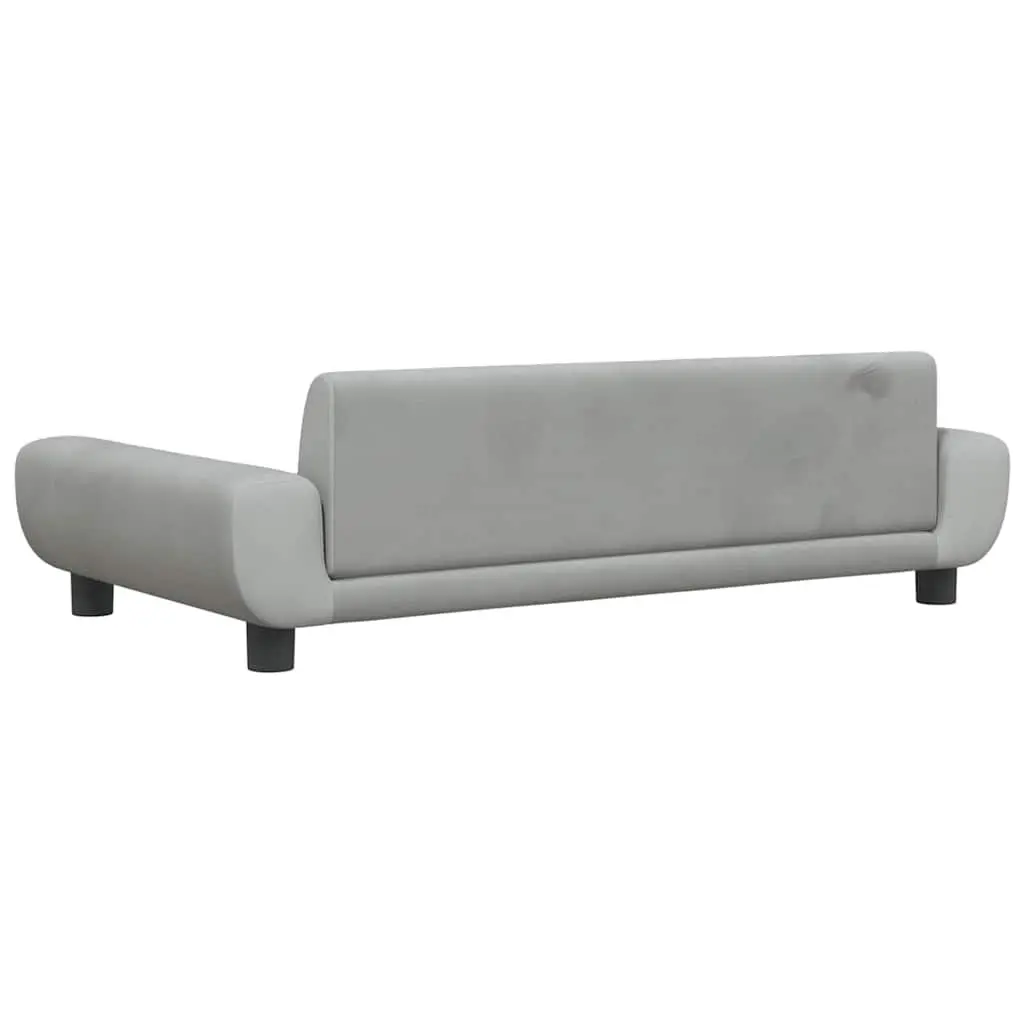 Dog Bed Velvet Light Grey 100 x 54 x 33 cm Foam Padded Couch