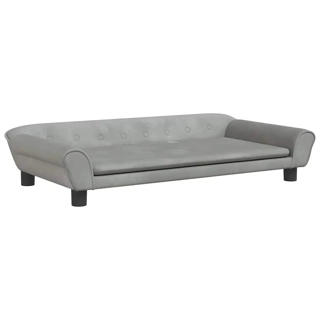 Dog Bed Velvet Foam 100 x 50 x 21 cm Grey
