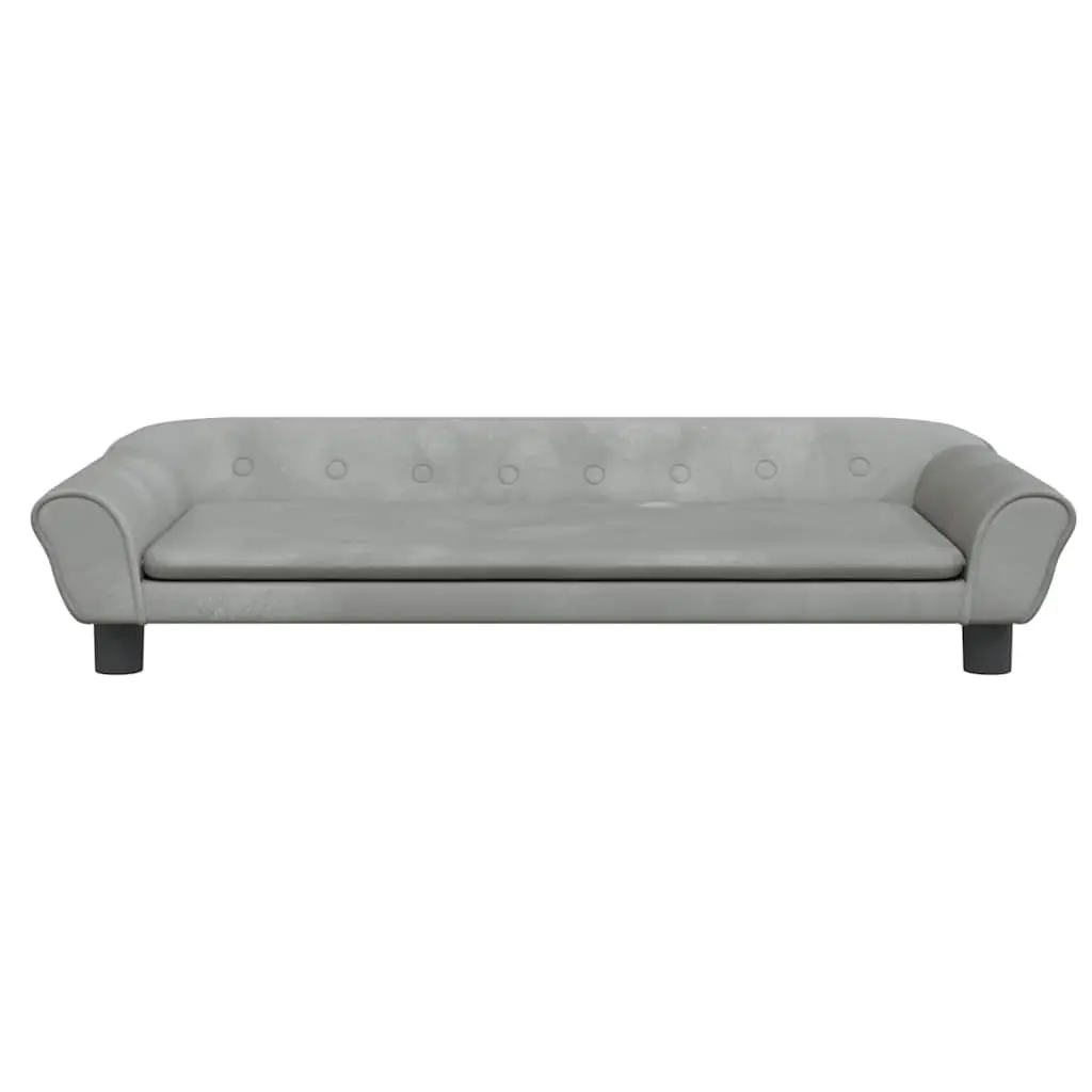 Dog Bed Velvet Foam 100 x 50 x 21 cm Grey