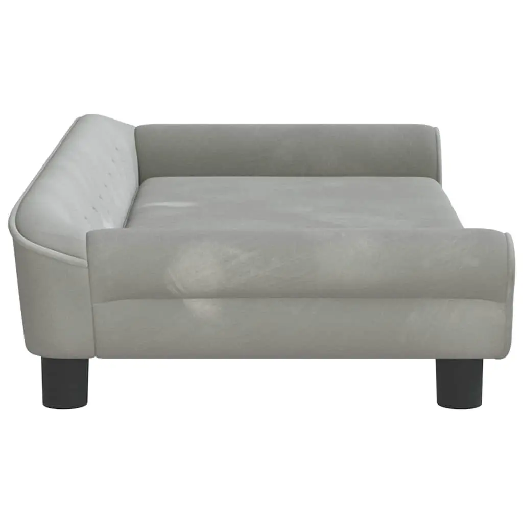 Dog Bed Velvet Foam 100 x 50 x 21 cm Grey