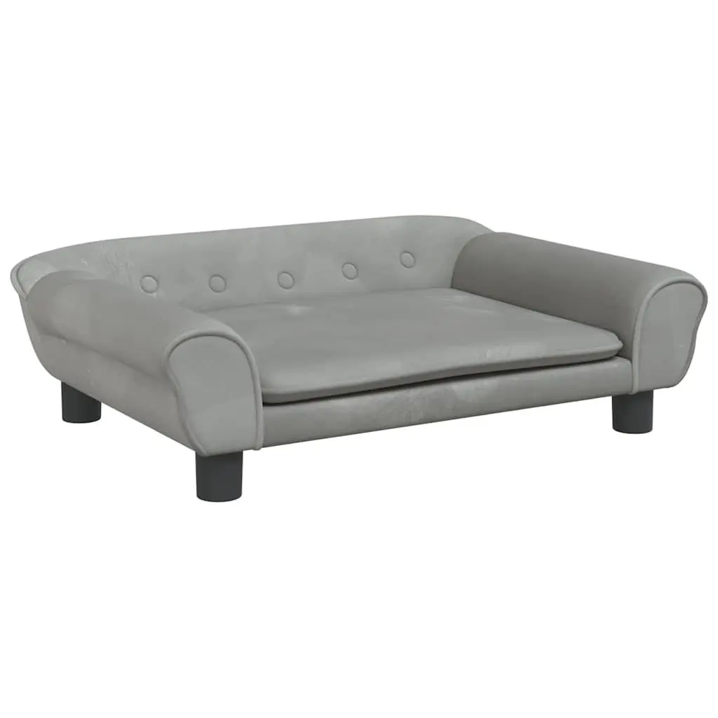 Dog Bed Velvet Light Grey 70x48x22cm