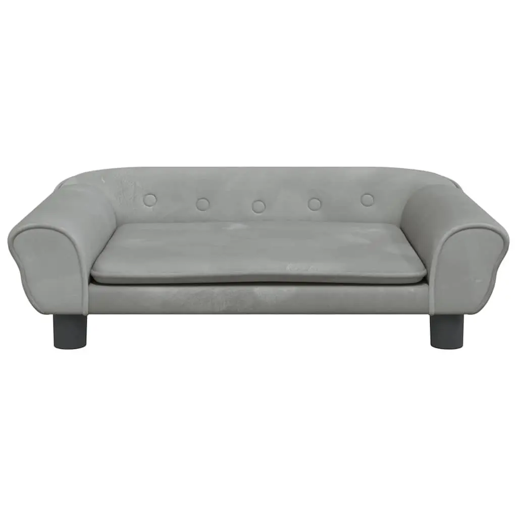 Dog Bed Velvet Light Grey 70x48x22cm