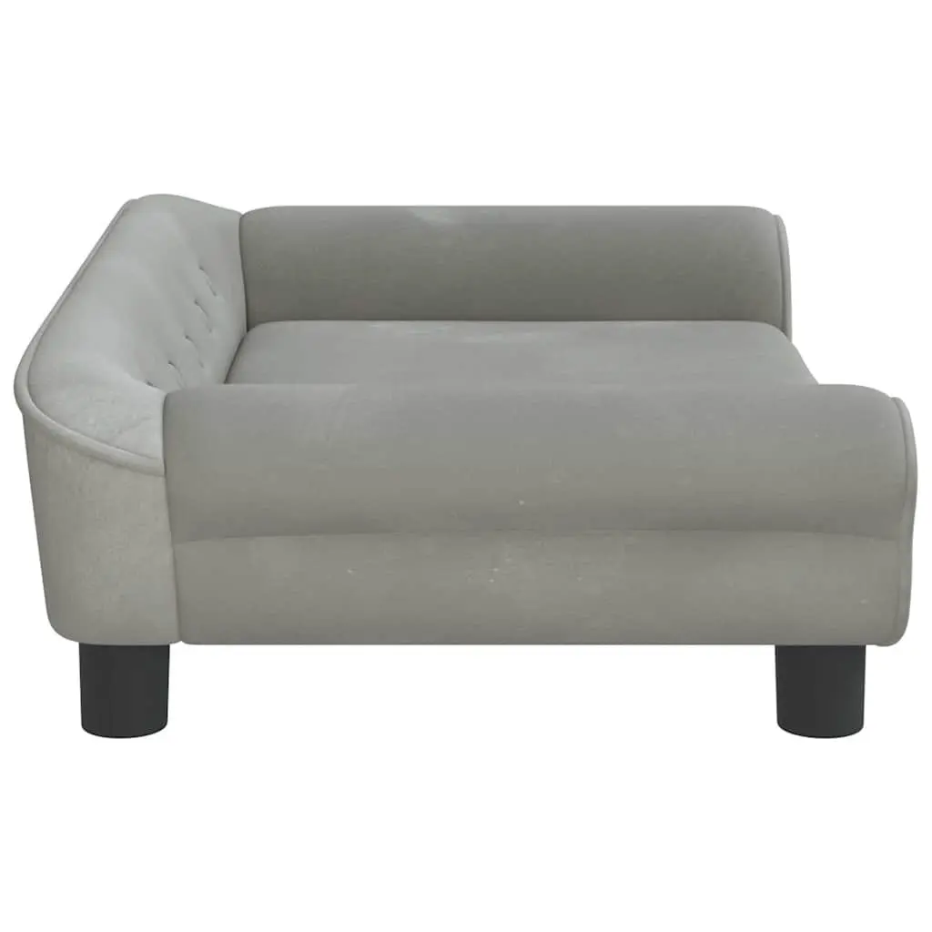 Dog Bed Velvet Light Grey 70x48x22cm