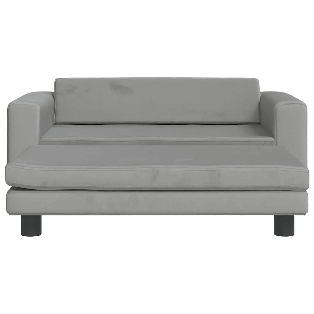 Dog Bed Velvet Light Grey 100 x 50 x 30 cm