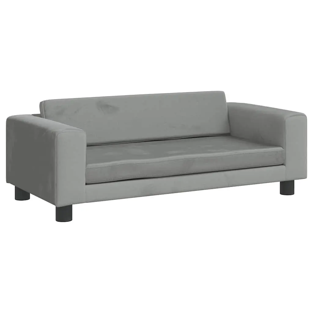 Dog Bed Velvet Light Grey 100 x 50 x 30 cm