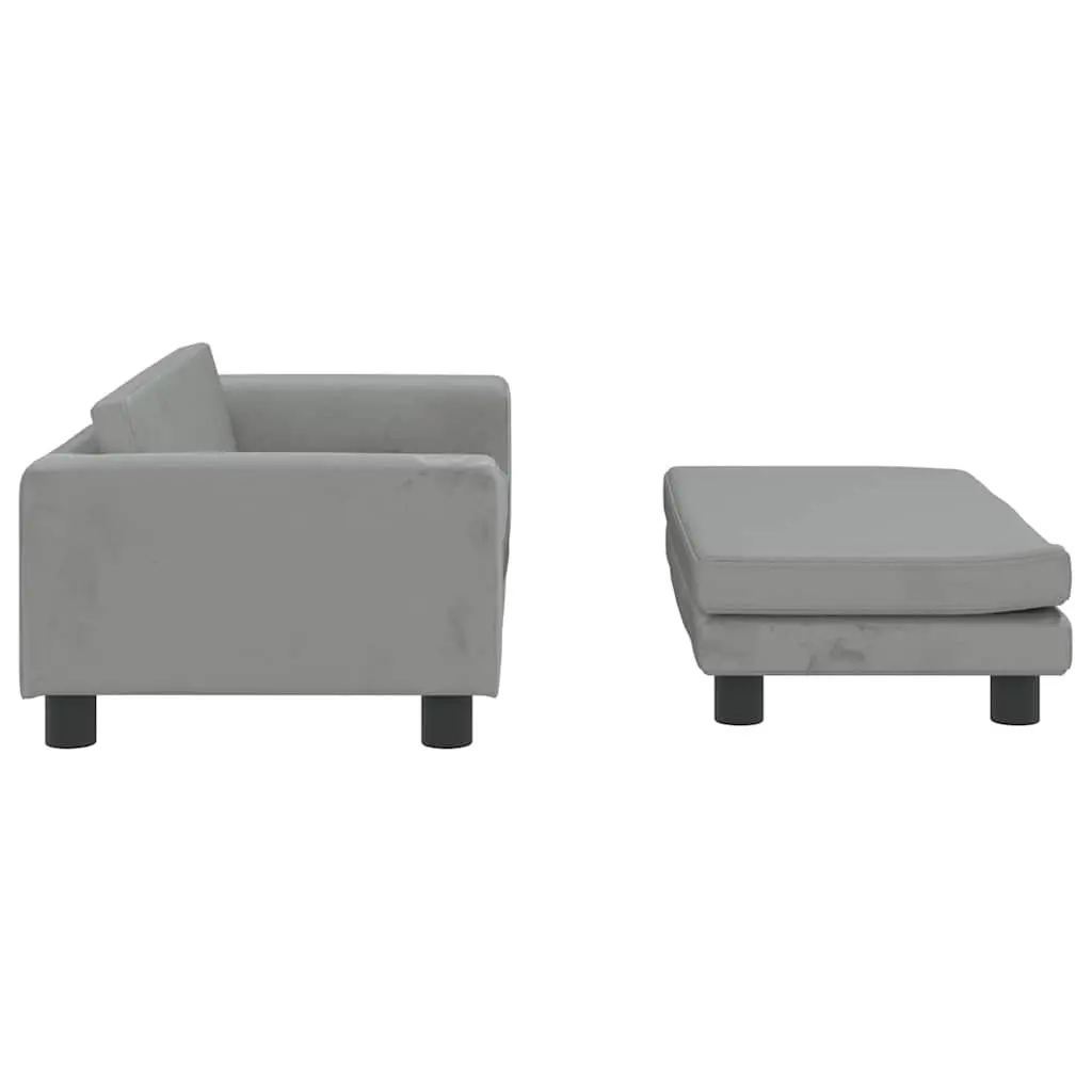 Dog Bed Velvet Light Grey 100 x 50 x 30 cm