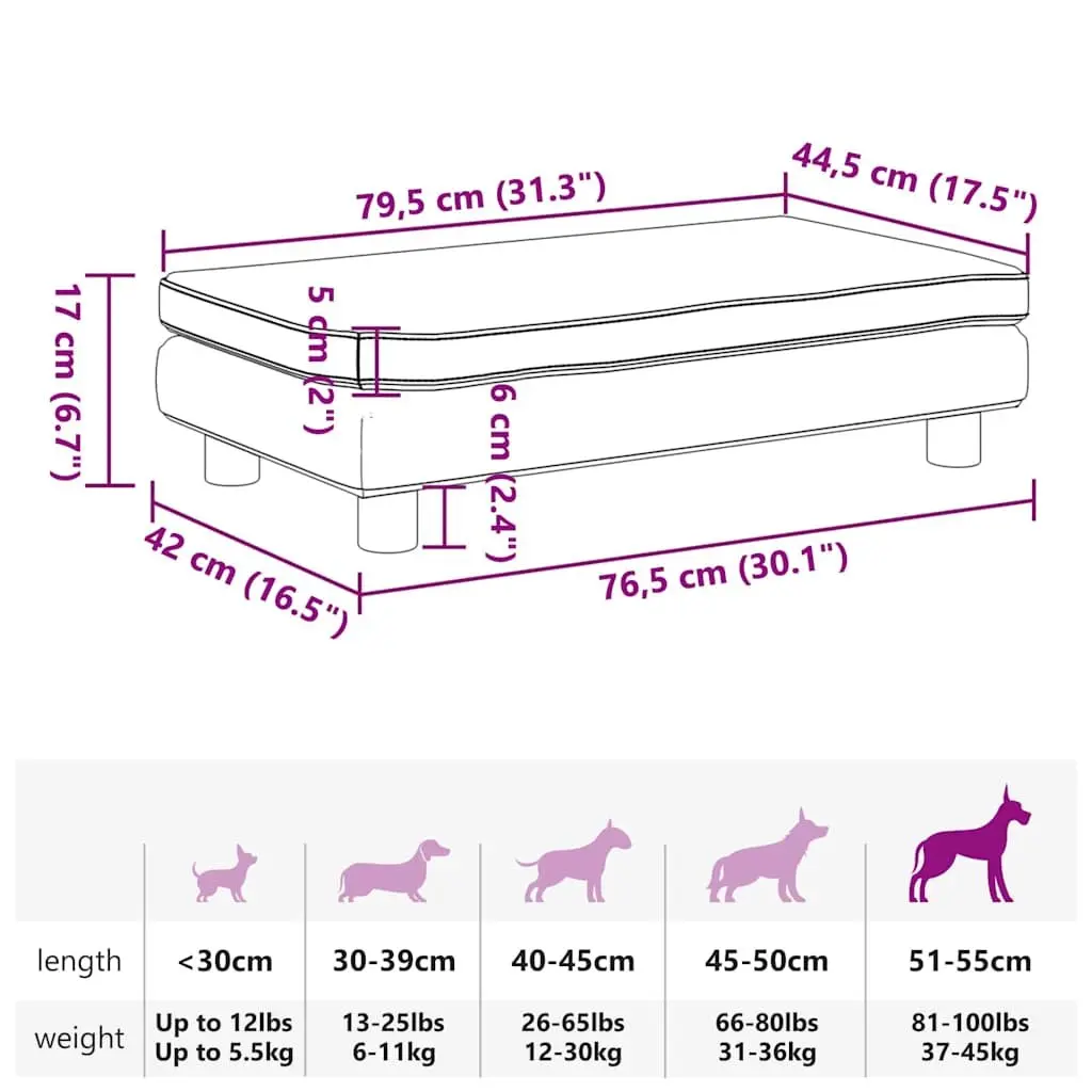 Dog Bed Velvet Light Grey 100 x 50 x 30 cm