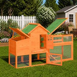 Large Solid Pine Wood Chicken Coop with Nesting Box