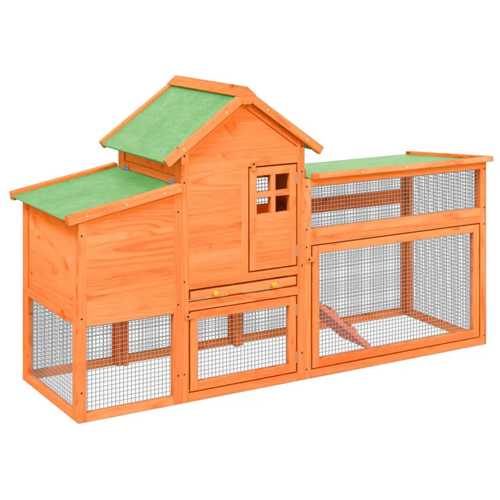 Large Solid Pine Wood Chicken Coop with Nesting Box