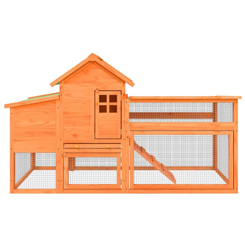 Large Solid Pine Wood Chicken Coop with Nesting Box