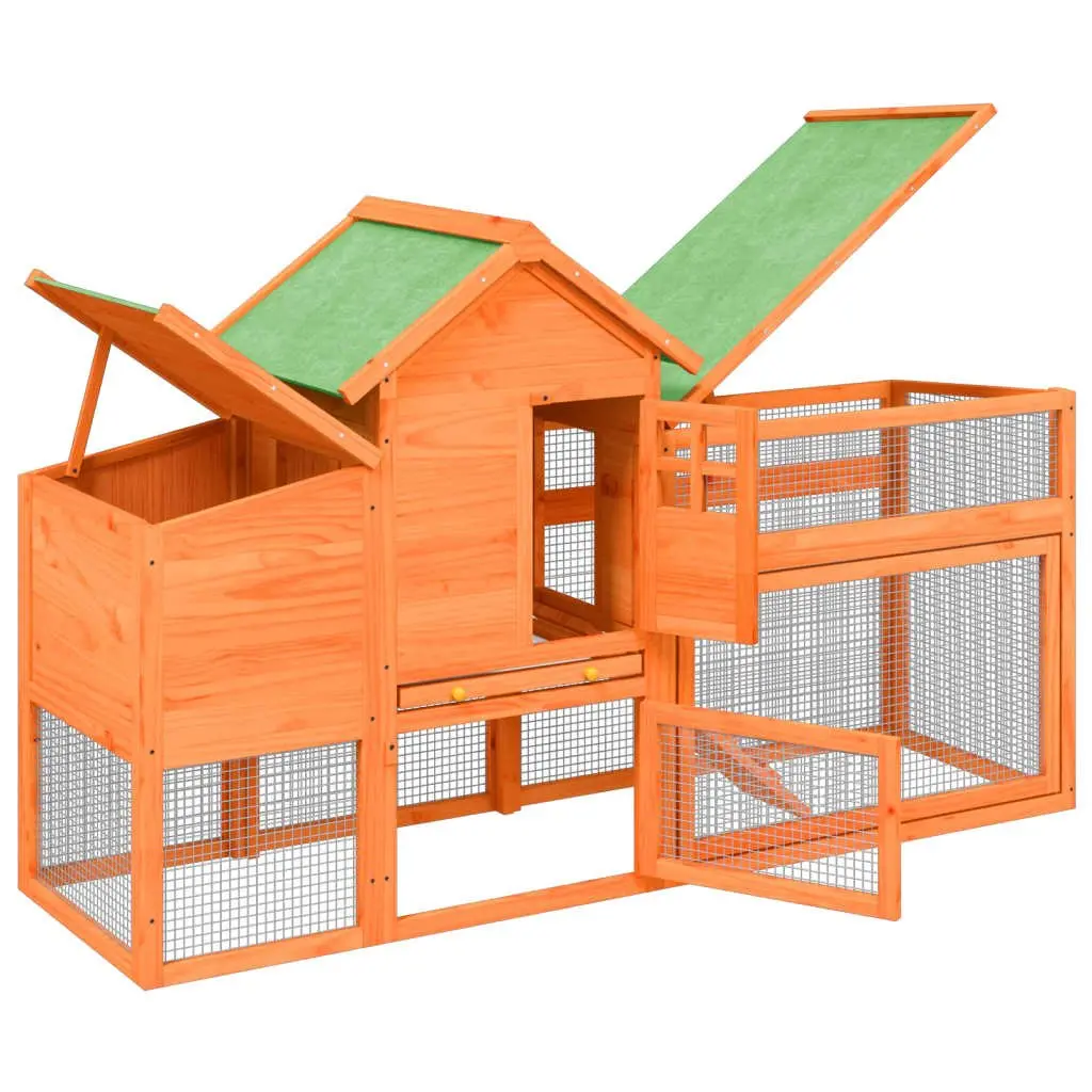 Large Solid Pine Wood Chicken Coop with Nesting Box