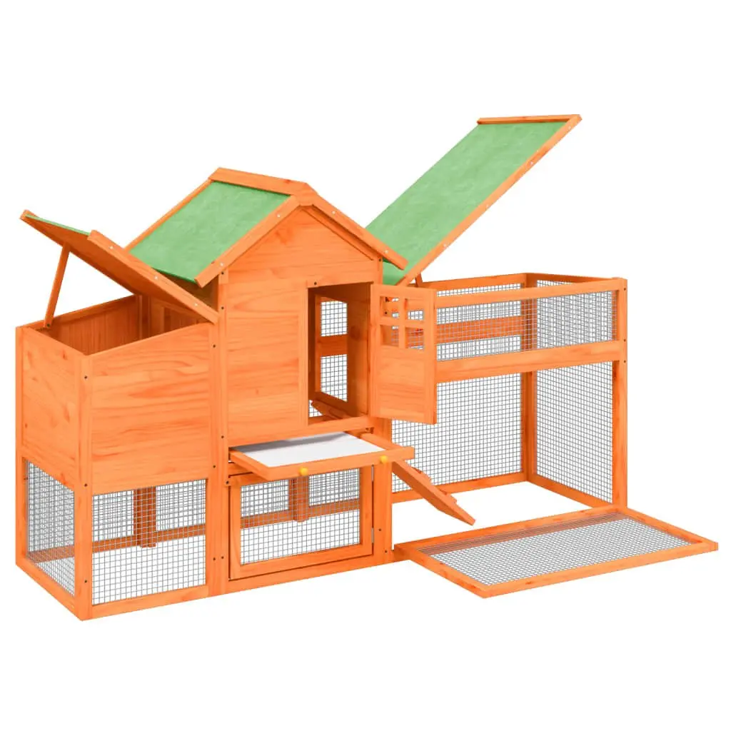 Large Solid Pine Wood Chicken Coop with Nesting Box
