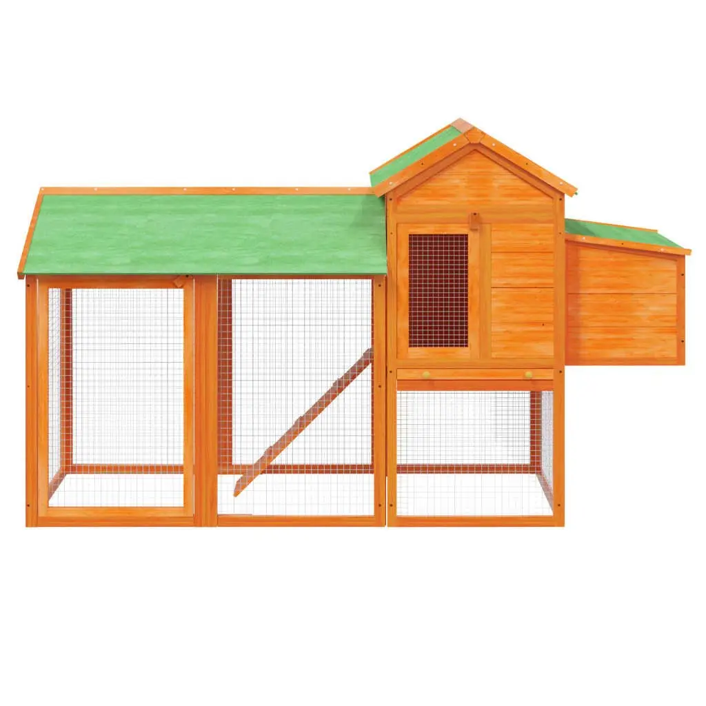 Solid Pine Wood Chicken Coop with Nesting Box and Ramp