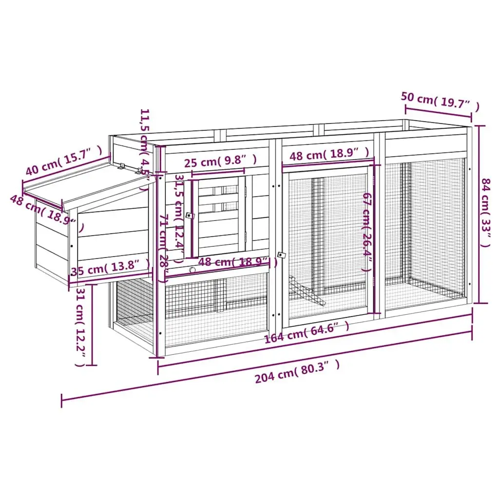 Wooden Chicken Coop with Nesting Box