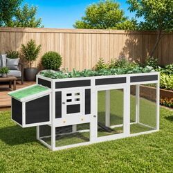 Premium Wooden Chicken Coop with Nesting Box and Ramp