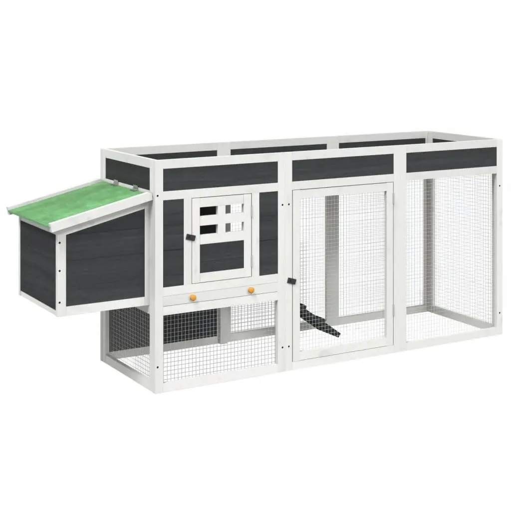 Wooden Chicken Coop with Nesting Box and Ramp