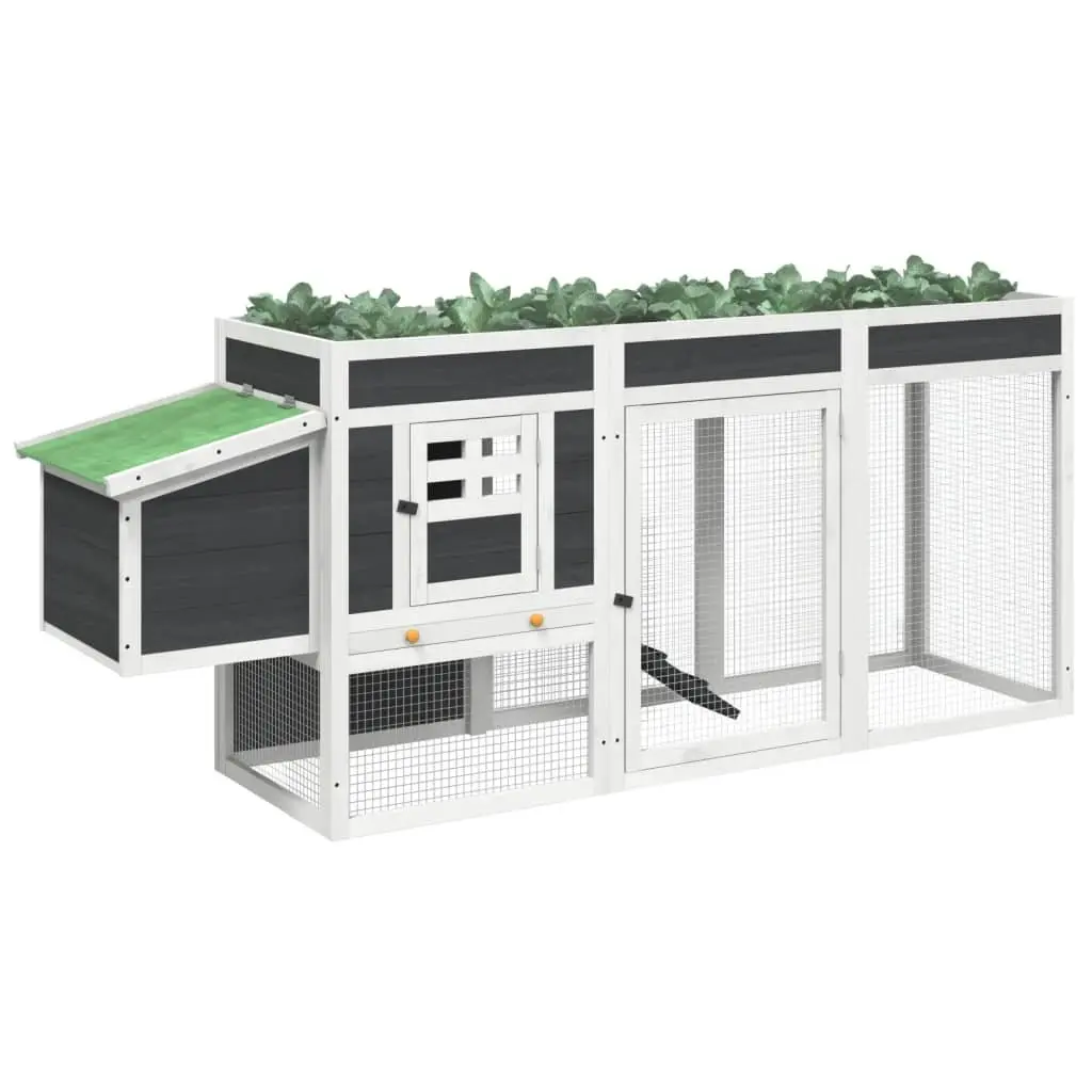 Wooden Chicken Coop with Nesting Box and Ramp