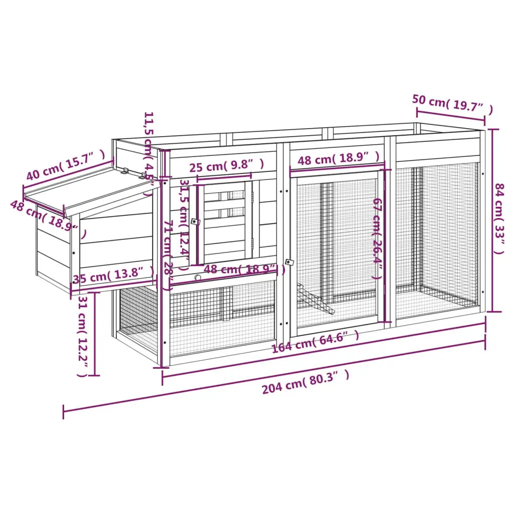 Wooden Chicken Coop with Nesting Box and Ramp