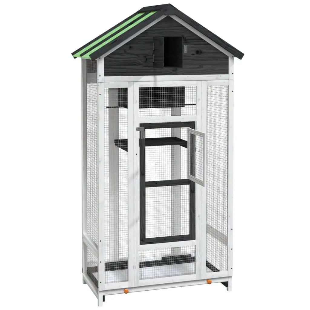 Large Grey Bird House Aviary for Outdoors