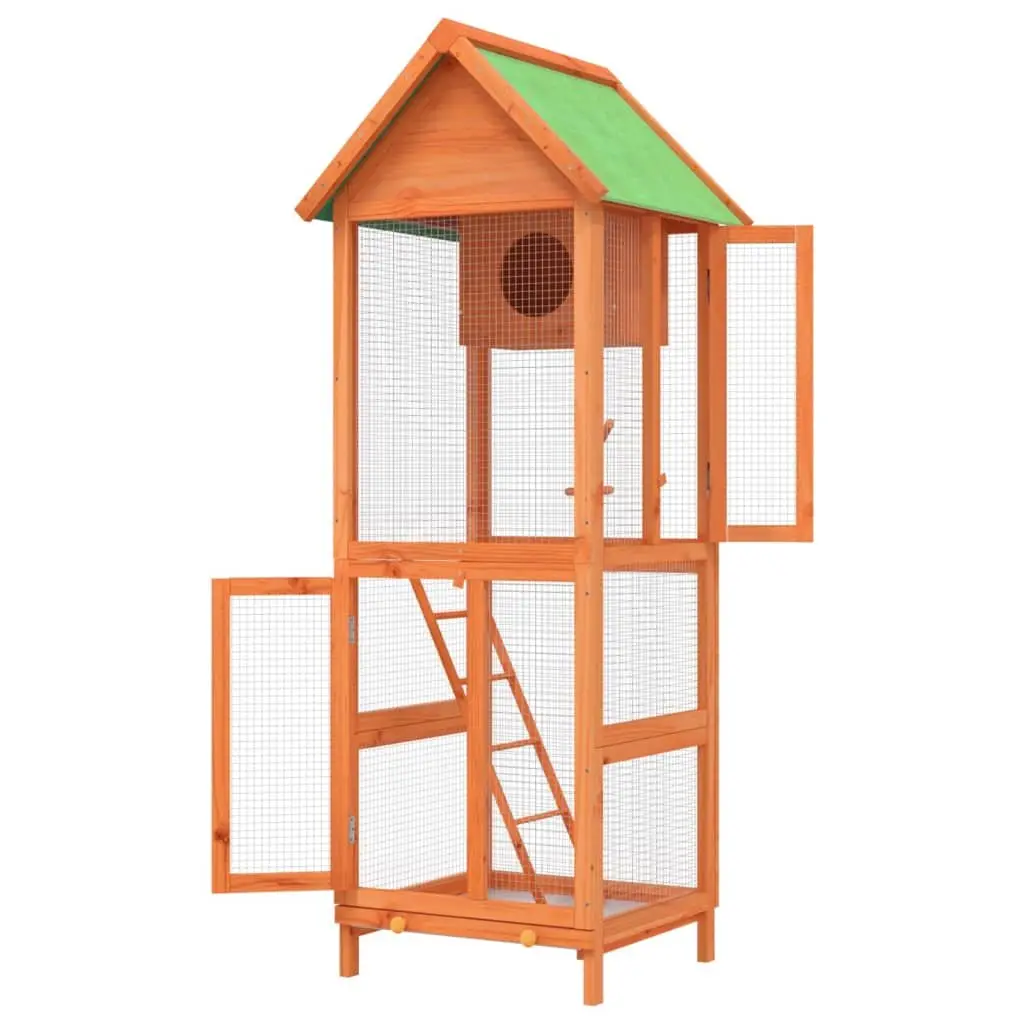 Wooden Bird Aviary with Nesting Box